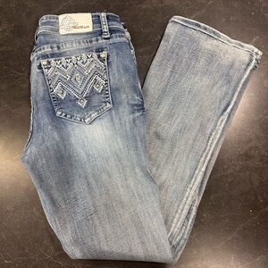 Grace Women's Light Blue Boot Cut Jeans with Embroidery